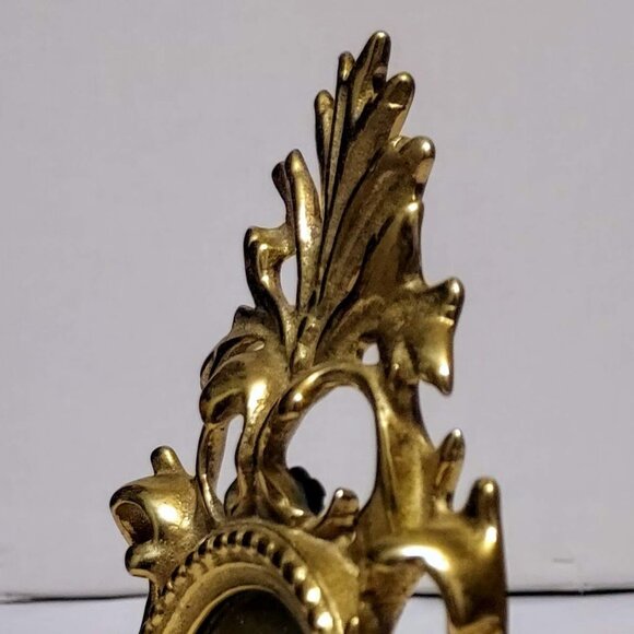 Vintage Victorian Style Gold Cast Iron Easel Picture Frame 71/2" 51/2" Glass - Picture 8 of 11